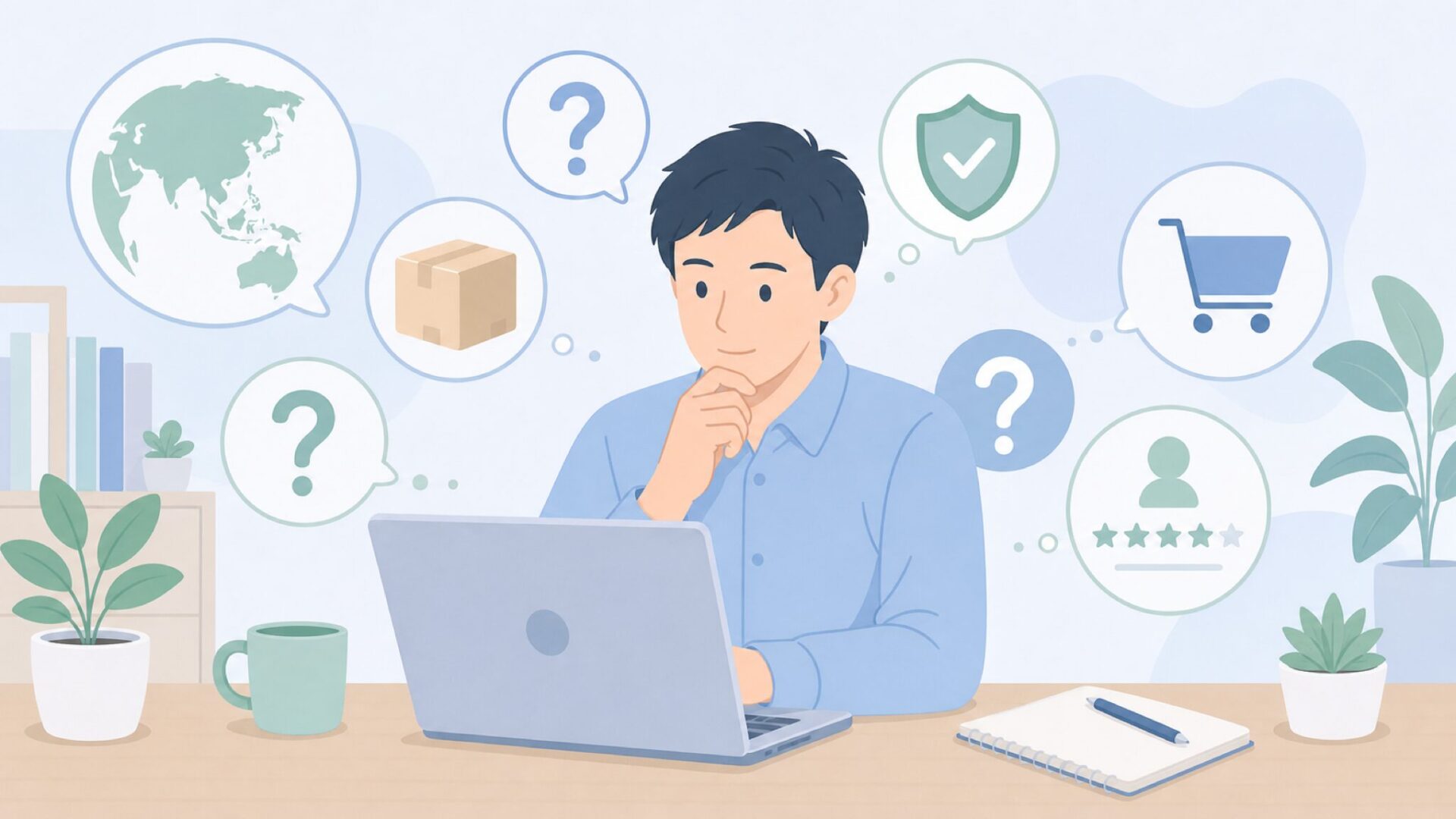 ブランドの疑問を整理して確認する人物