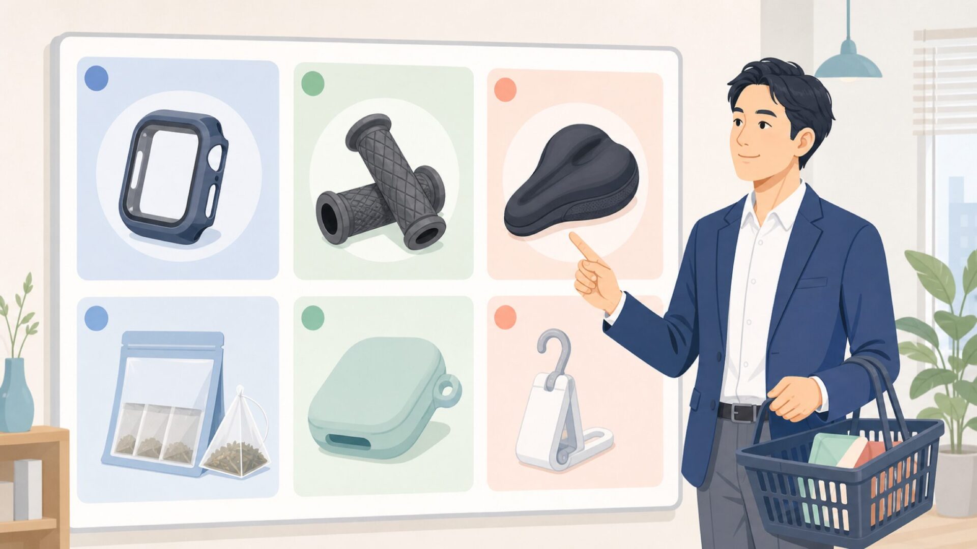 おすすめ商品を用途別に選ぶ様子