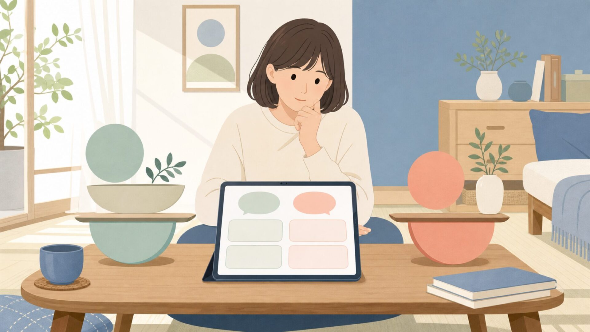 口コミを中立的に見比べる様子