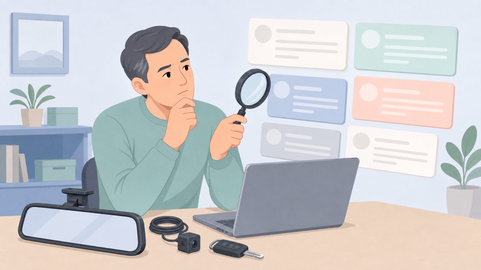ドラレコの口コミを慎重に確認する利用者