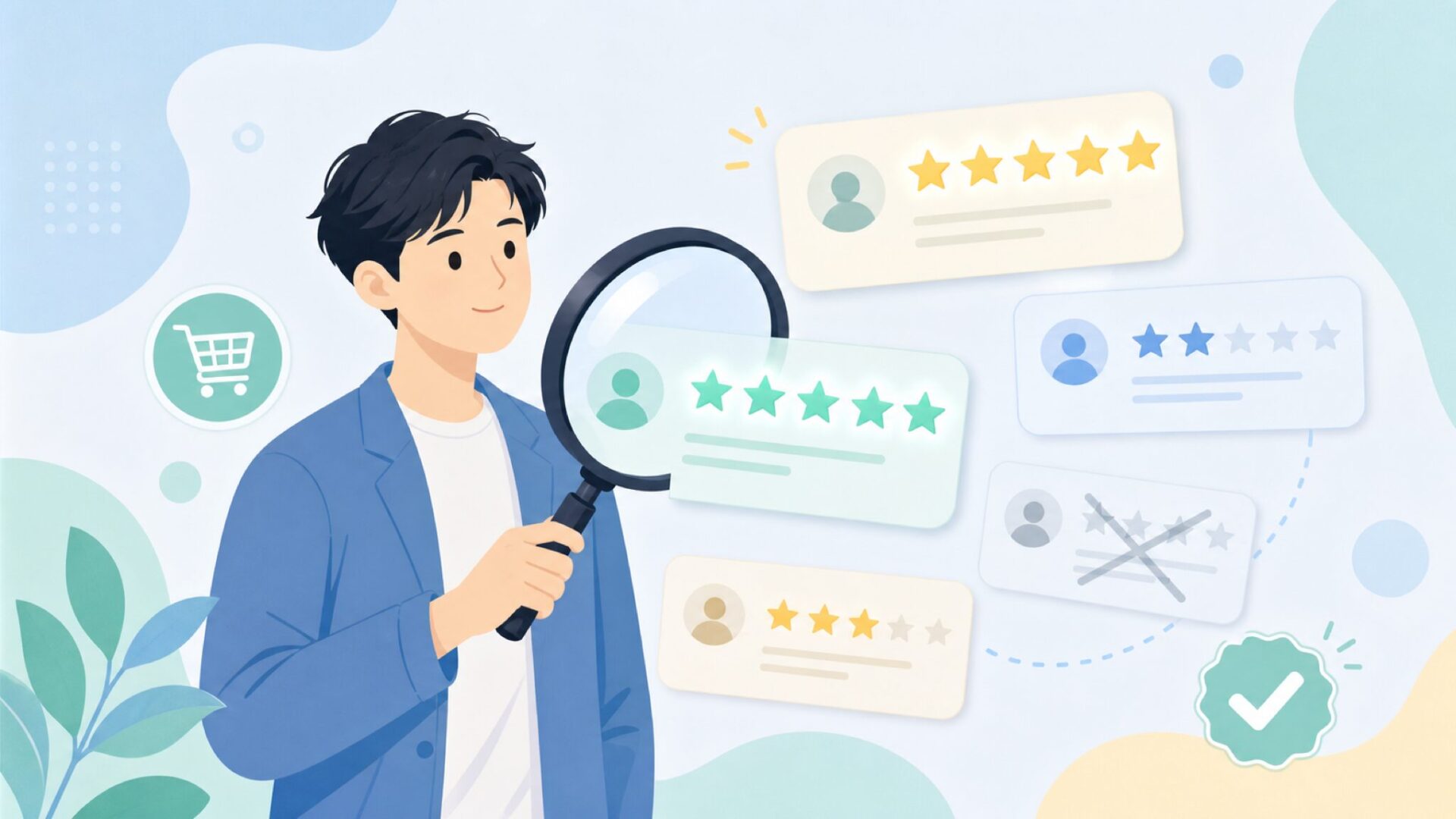虫眼鏡でレビューの真贋を見極める読者