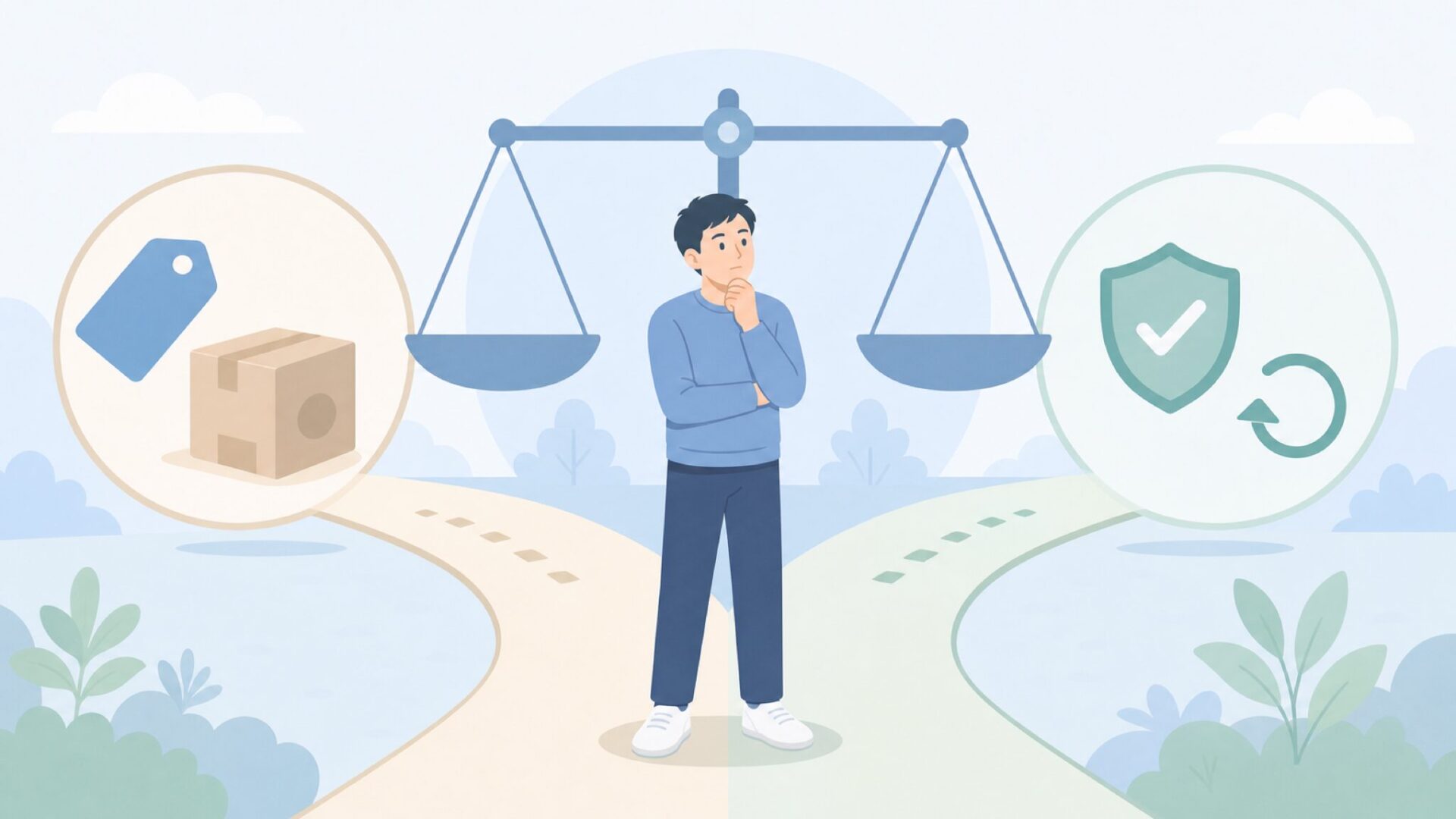 価格と安心感を天秤にかけて判断する人物