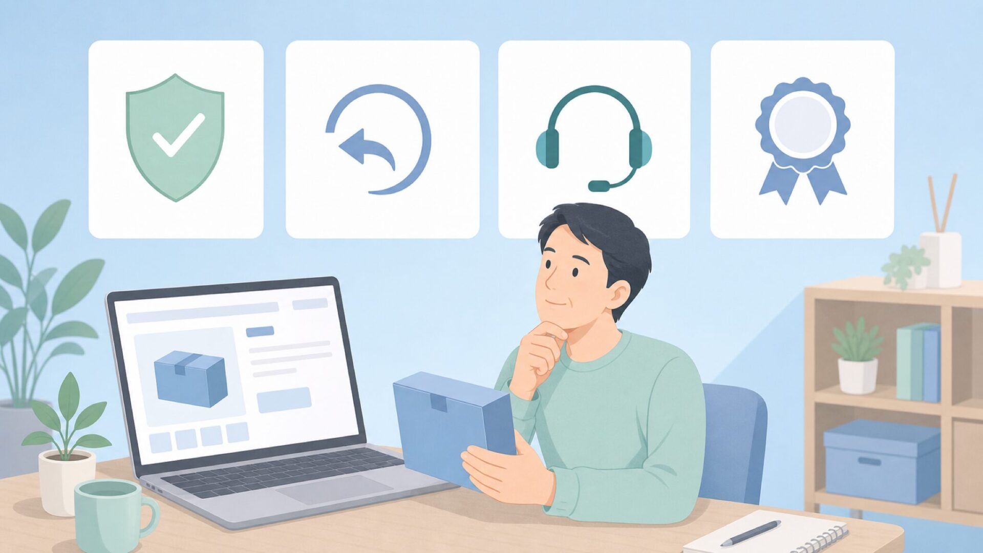 購入前に安全性を確認する人物
