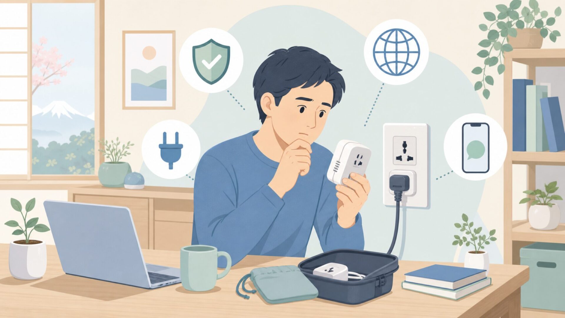 海外製品の安全性を確認するイラスト