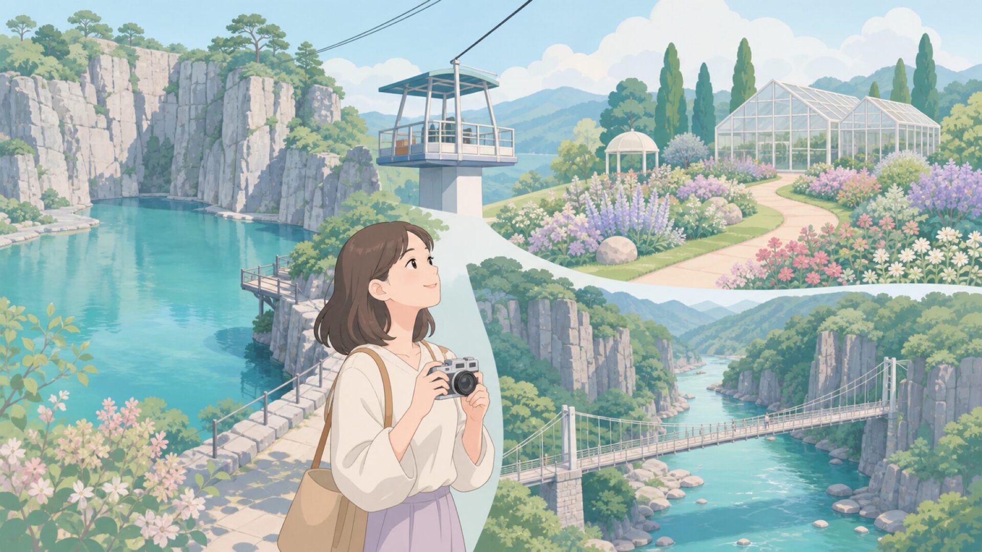 Pocheonの自然と観光スポットを巡る旅行者