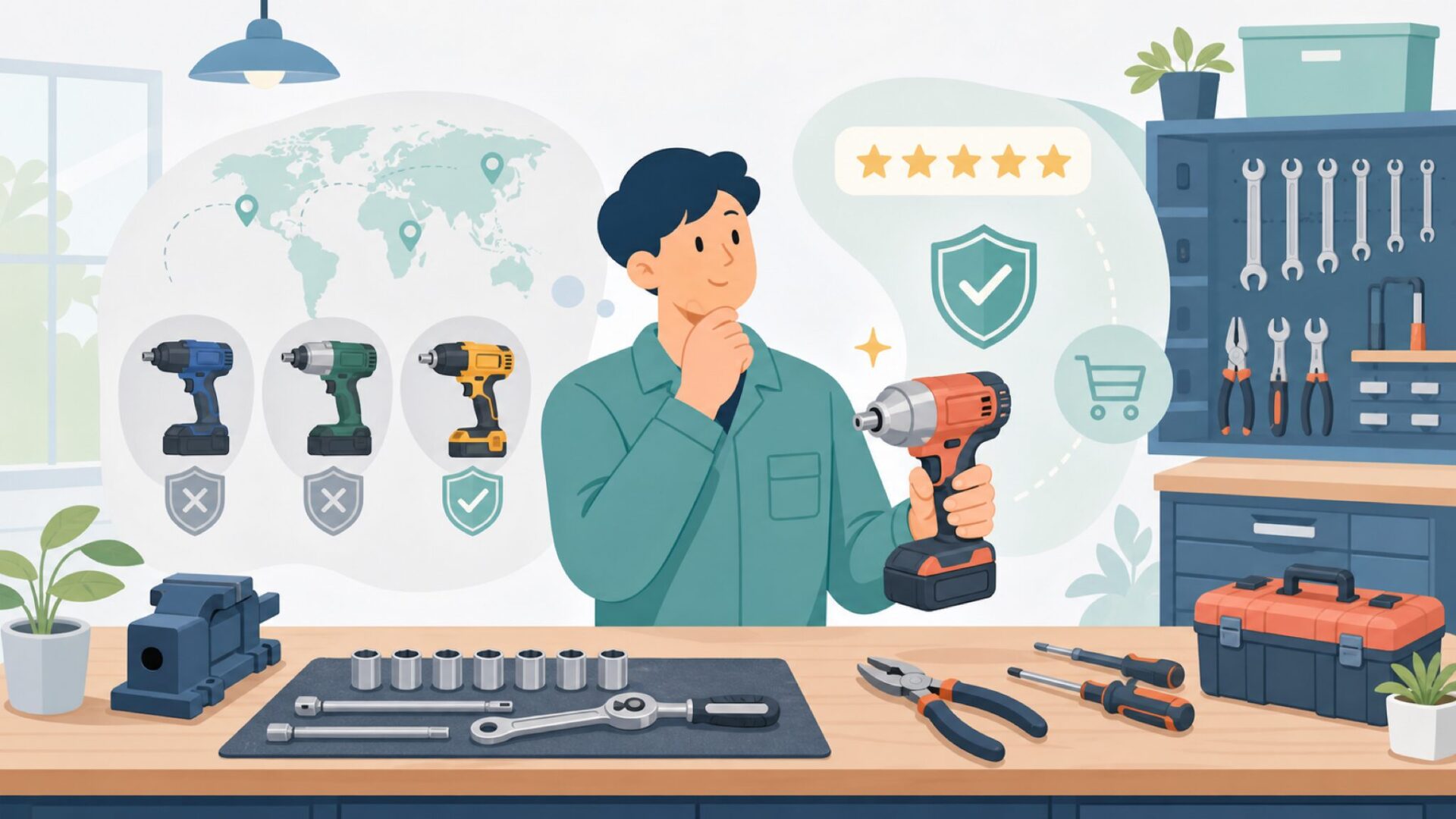 Panasonicの電動工具はどこの国製なのかを表すイラスト