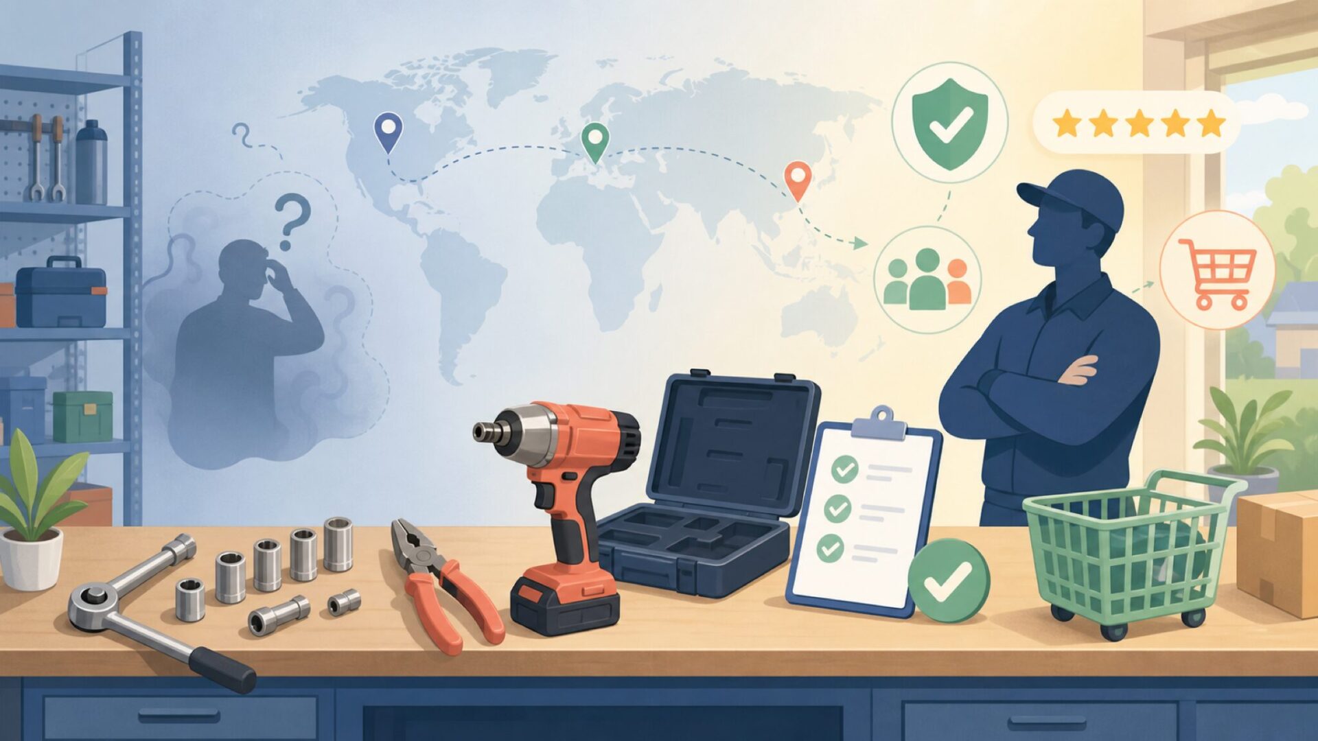 Paslodeはどこの国のブランド？結論はアメリカ生まれの専門メーカーを表すイラスト