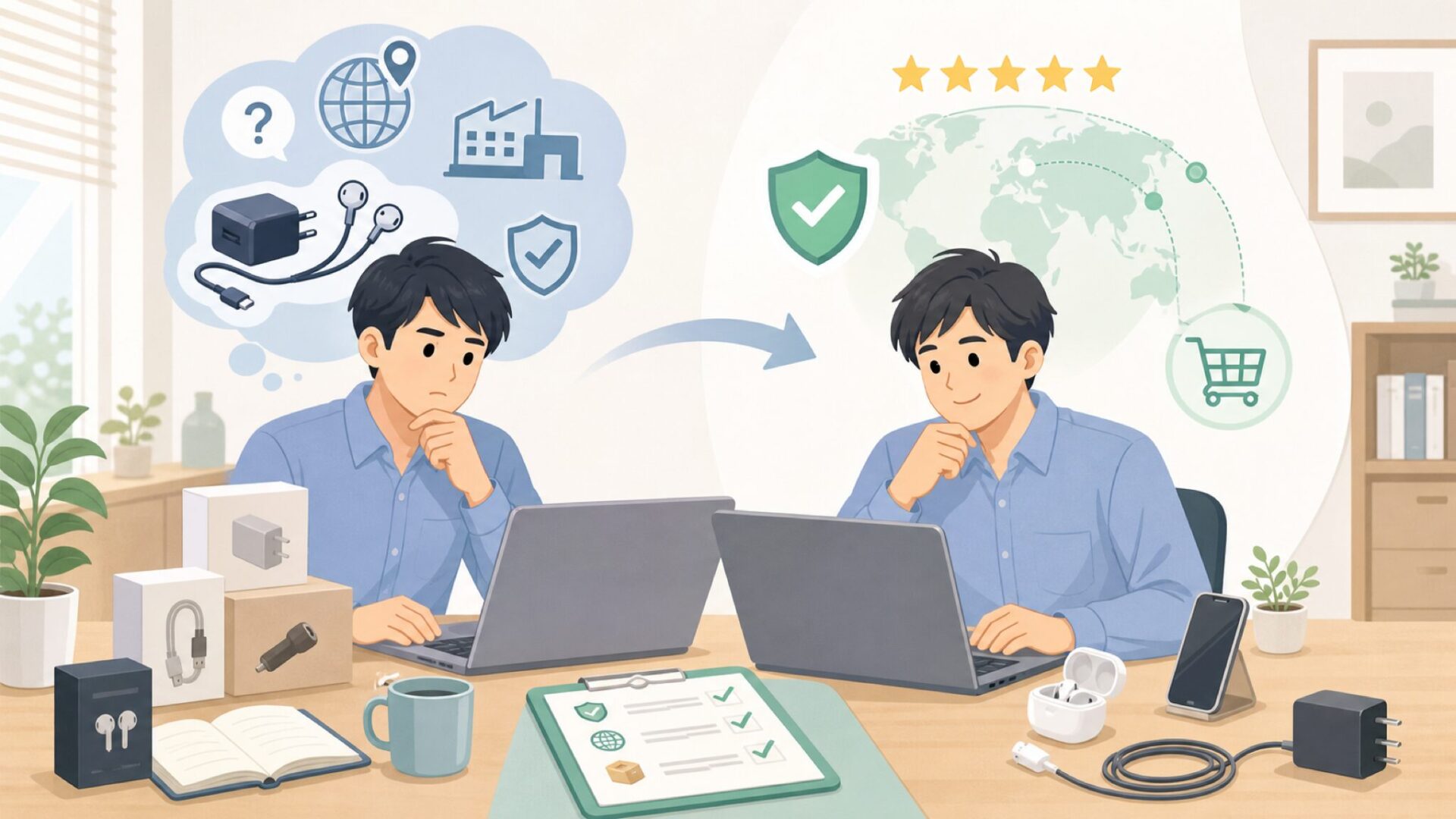 UGREENはどこの国のメーカー？結論は中国・深センの正規ブランドを表すイラスト