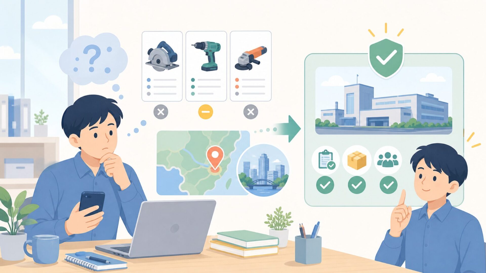 Positecはどこの国の会社?答えは「中国・蘇州」のメーカーを表すイラスト