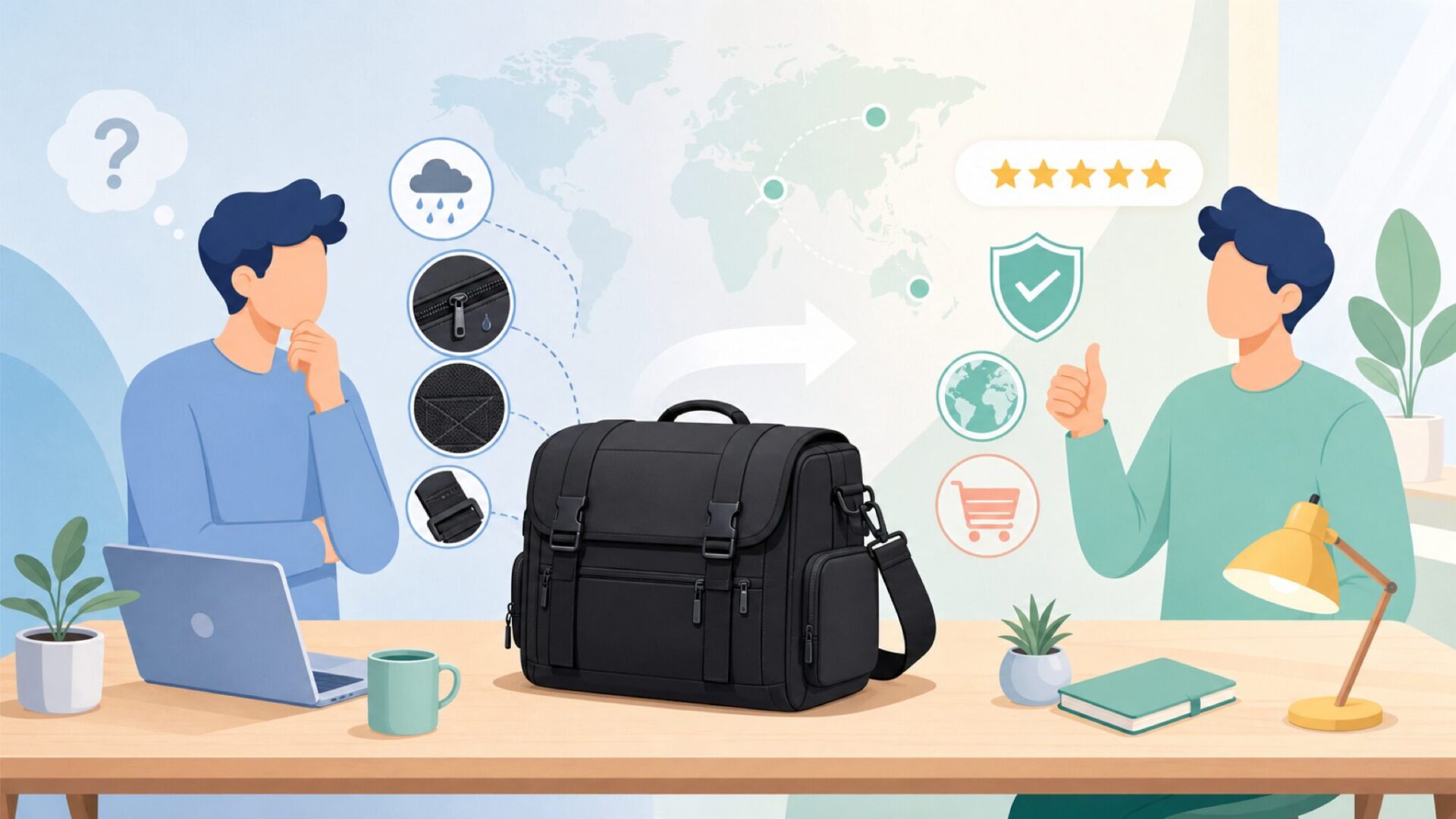 Mission Workshopはどこの国のブランド？答えはアメリカ・サンフランシスコを表すイラスト