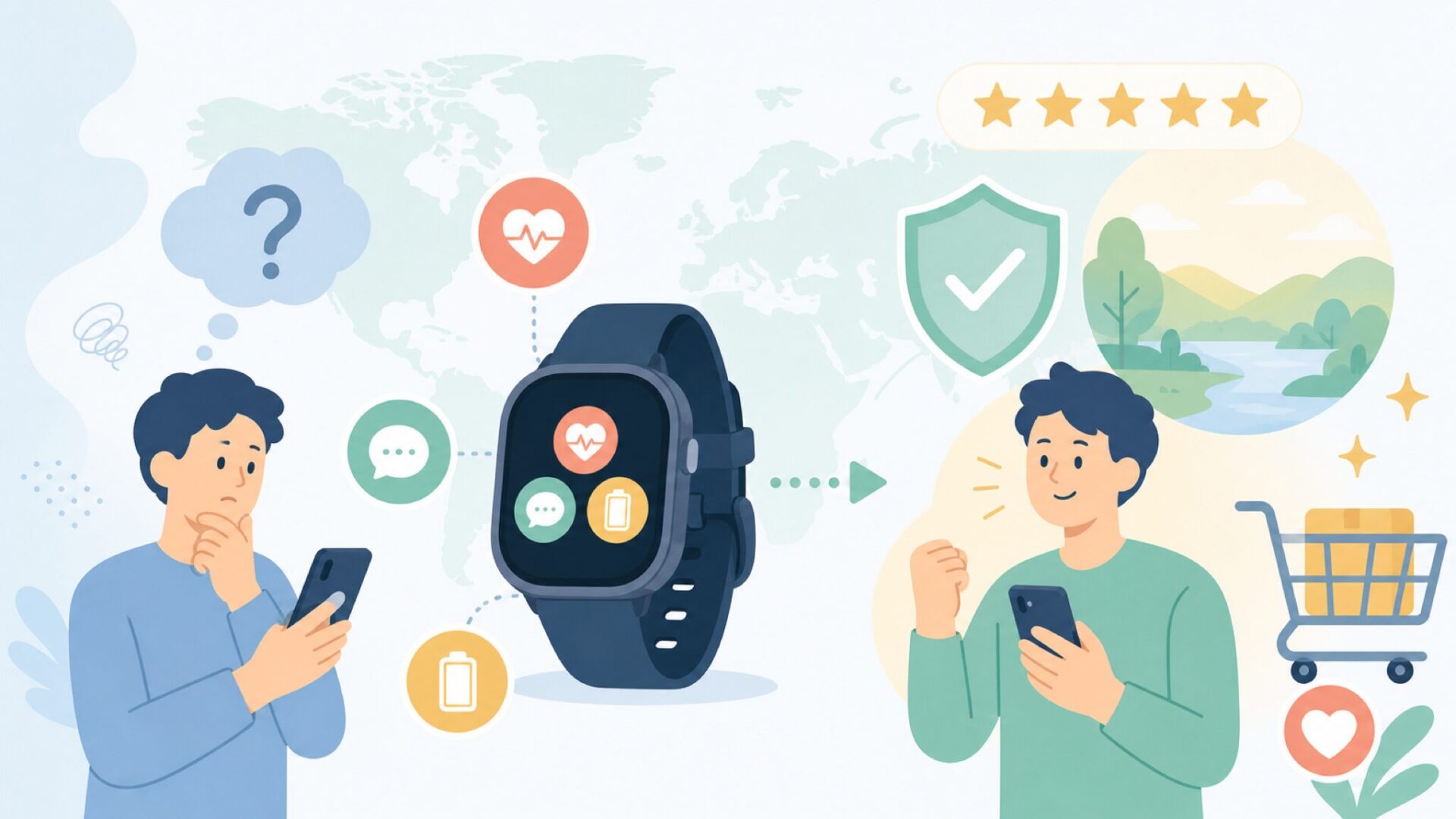 Garminの創業の歴史——二人の技術者が頭文字を合わせた1989年を表すイラスト