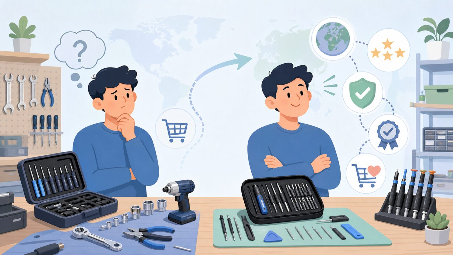 Jakemyは何のブランド？精密ドライバーと電子機器修理工具が主力を表すイラスト