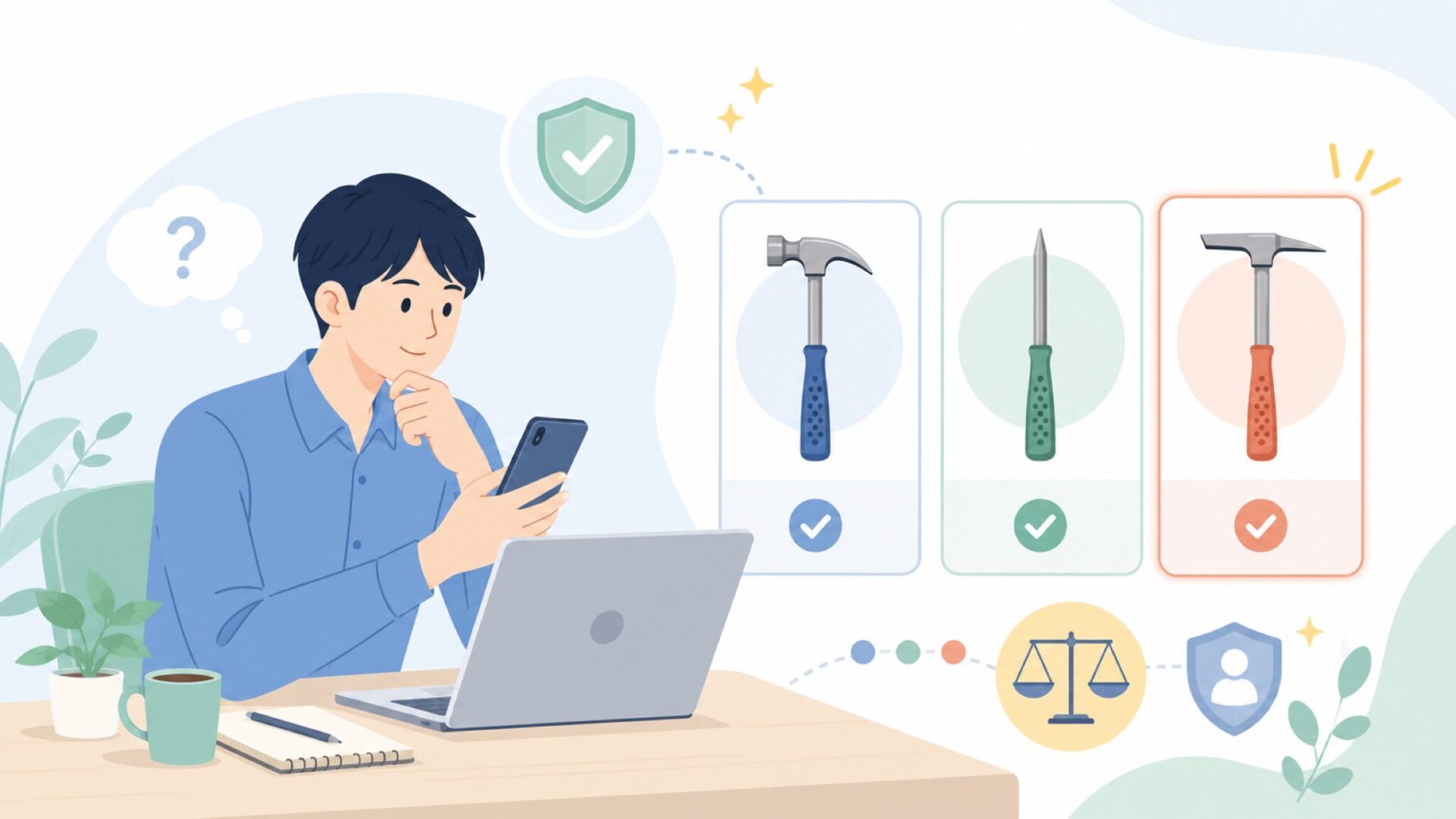 用途で選ぶEstwingの代表モデルを表すイラスト