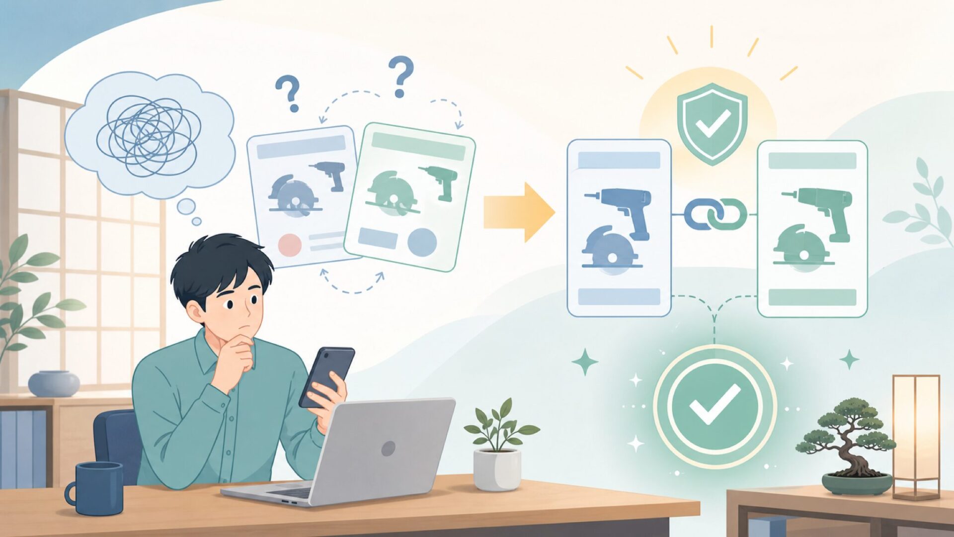 なぜ「日立」から「Metabo HPT」に名前が変わったのかを表すイラスト