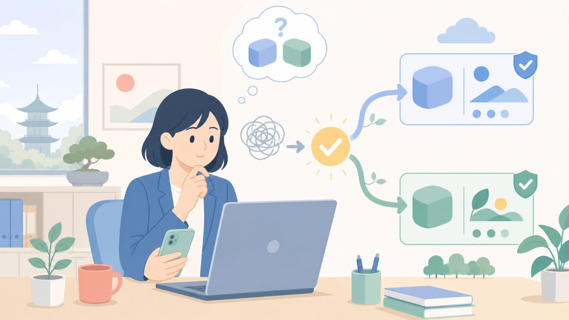 同名ブランドと混同しない切り分け方を表すイラスト