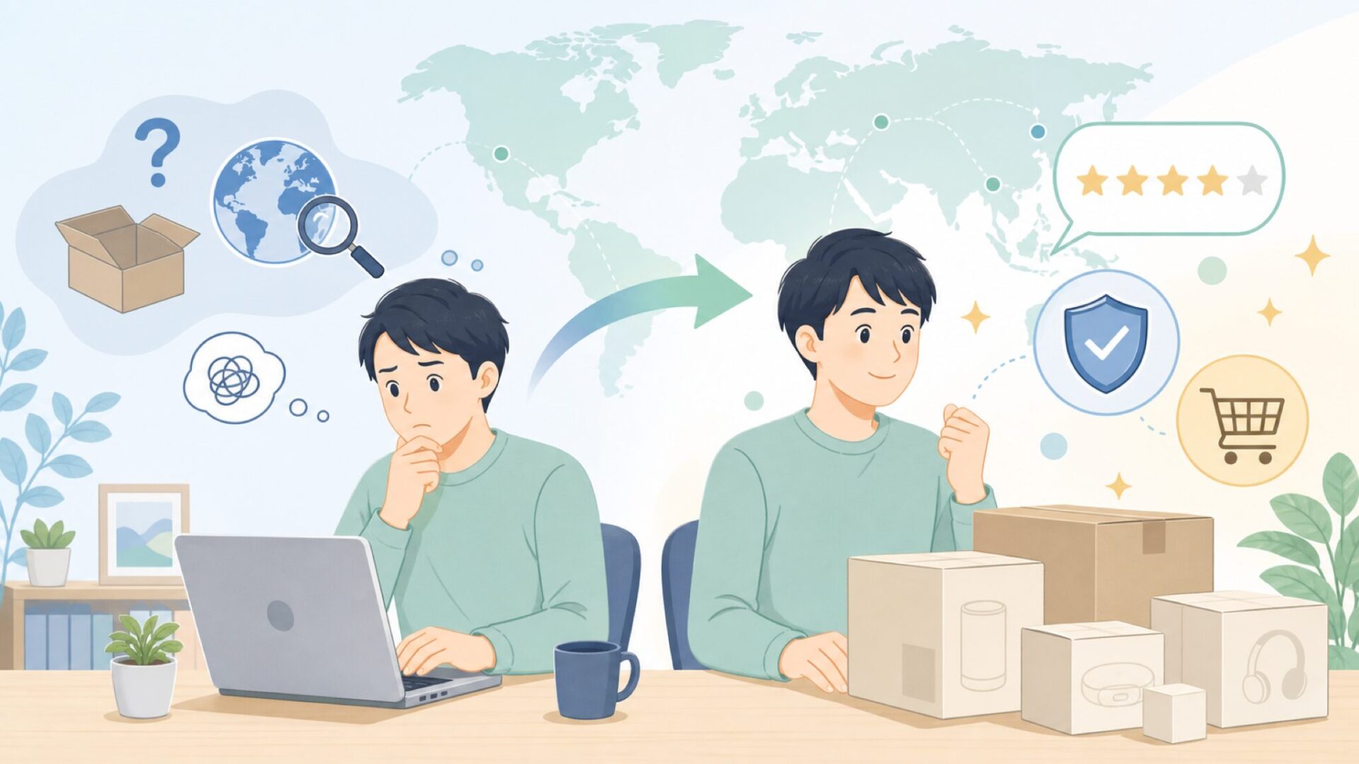 Aponuoの評判・口コミは本当か？信頼性の見極め方を表すイラスト