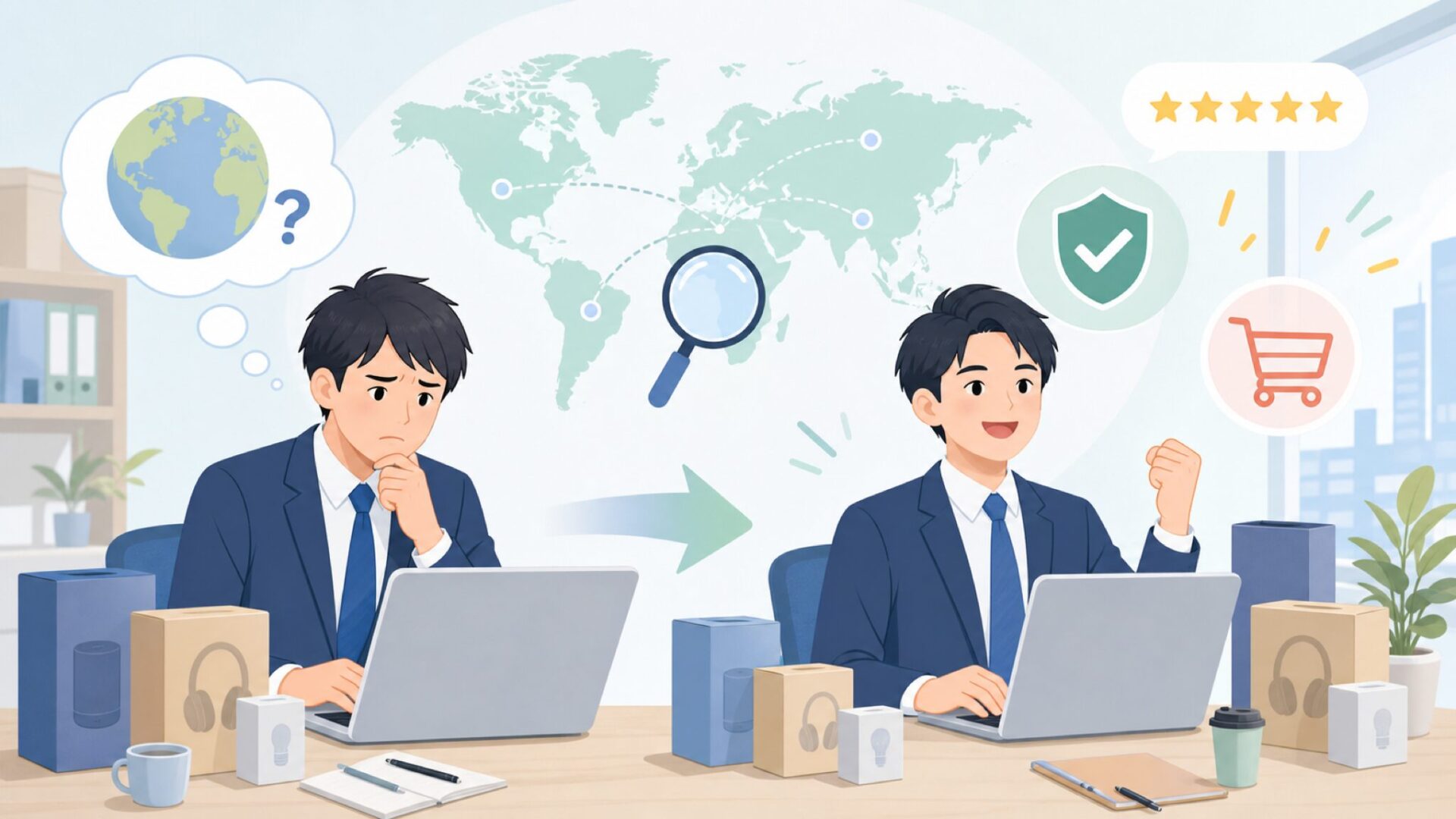 サンゴバンの事業内容と企業規模をざっくり把握を表すイラスト