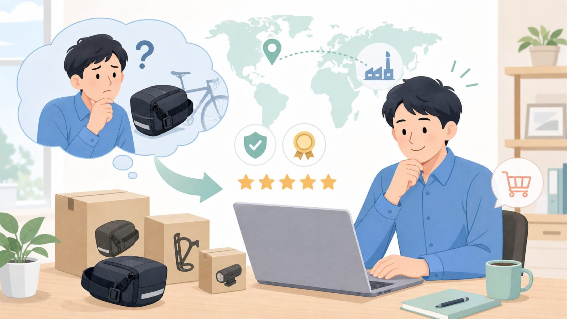 なぜ世界中のサイクリストに選ばれるのかを表すイラスト
