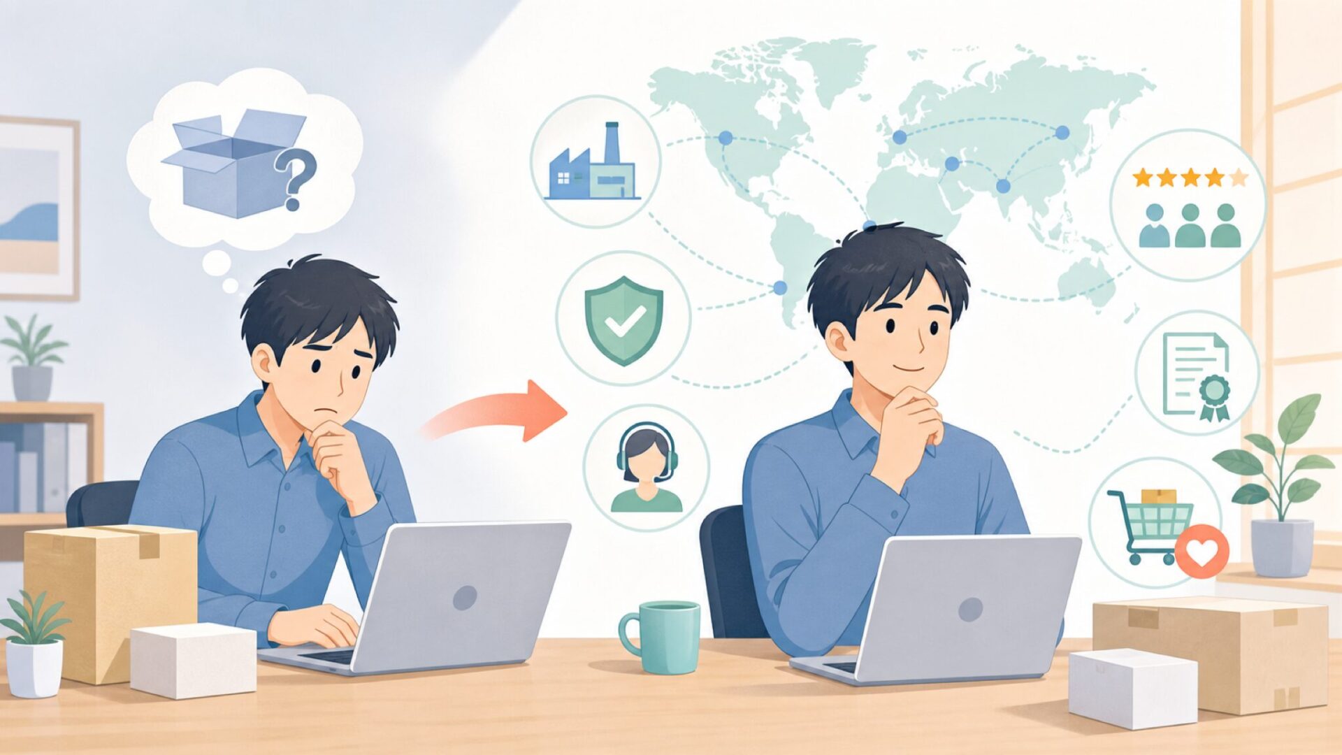 価格の安さの理由とコスパの見極め方を表すイラスト