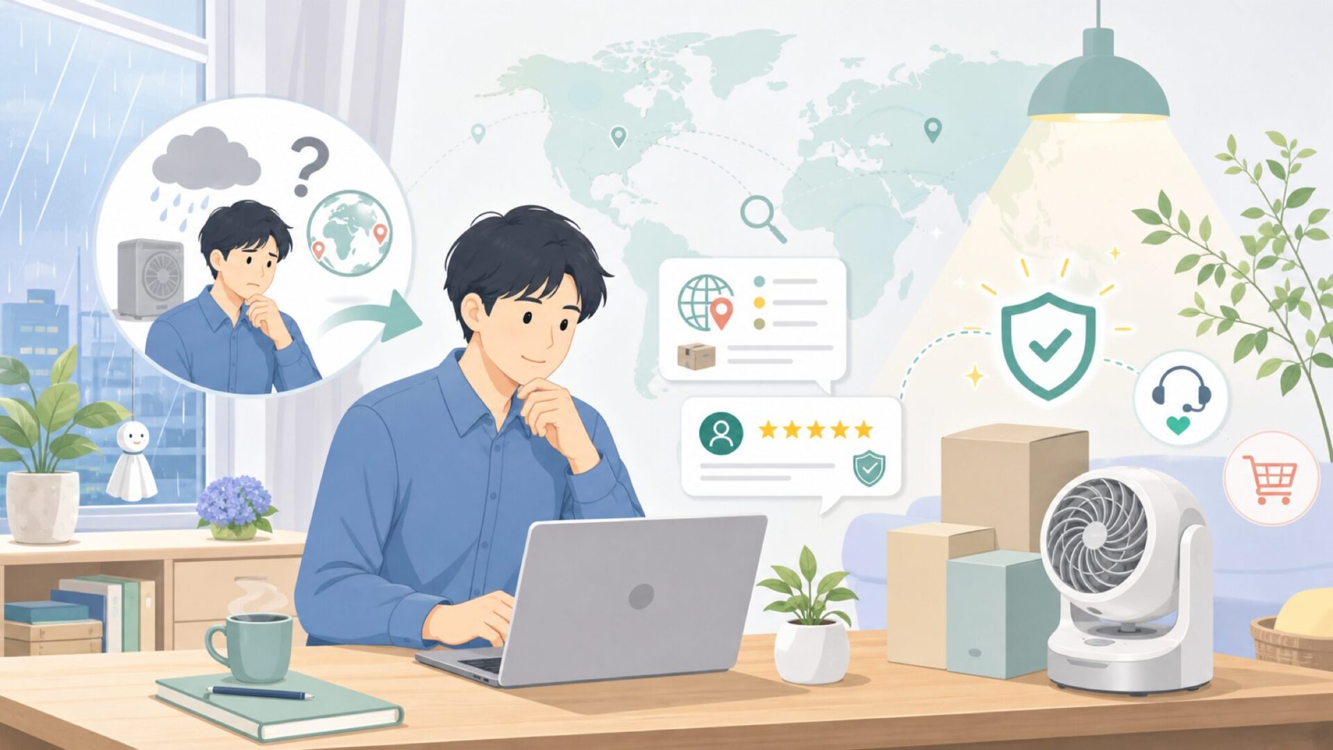 MYCARBONデジタルスケール(はかり)の使用感と活用シーンを表すイラスト