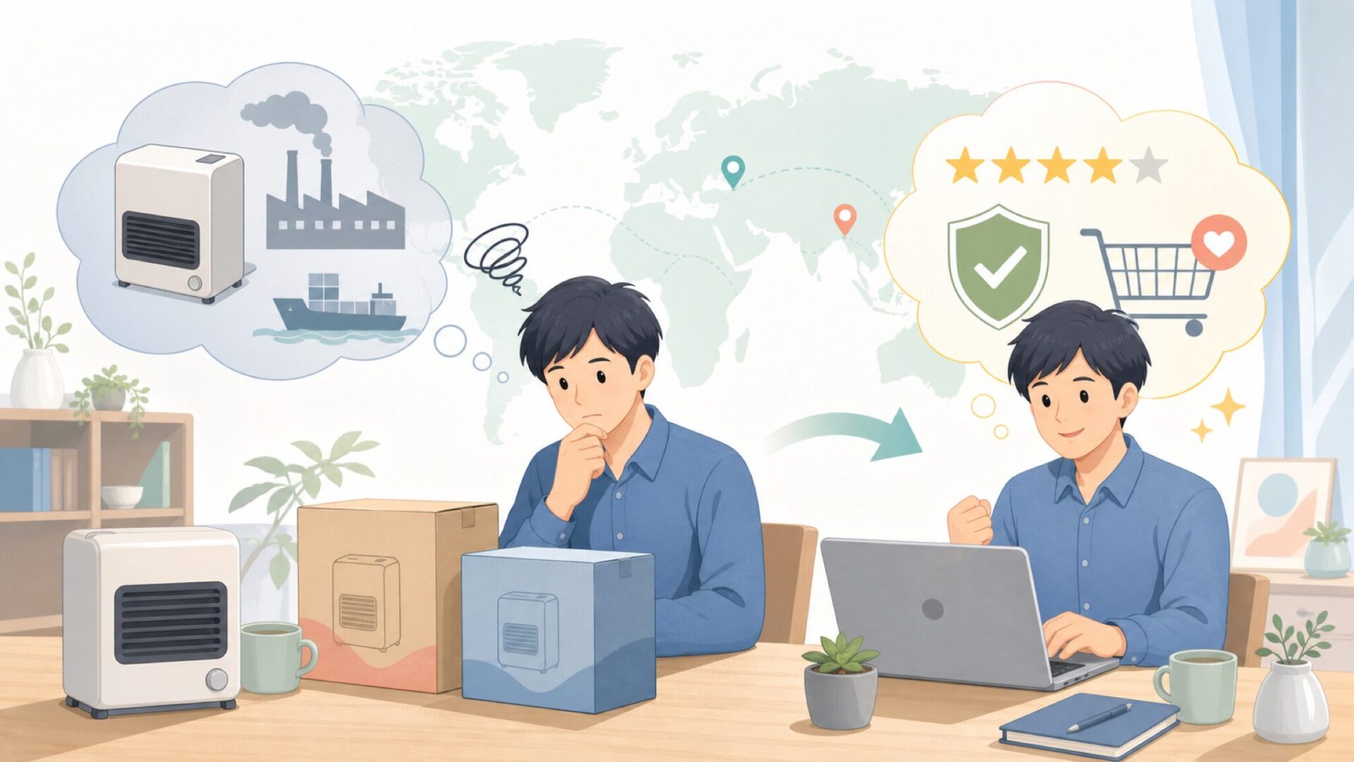 口コミ・評判を正しく読む——信頼できるレビューの見極め方を表すイラスト