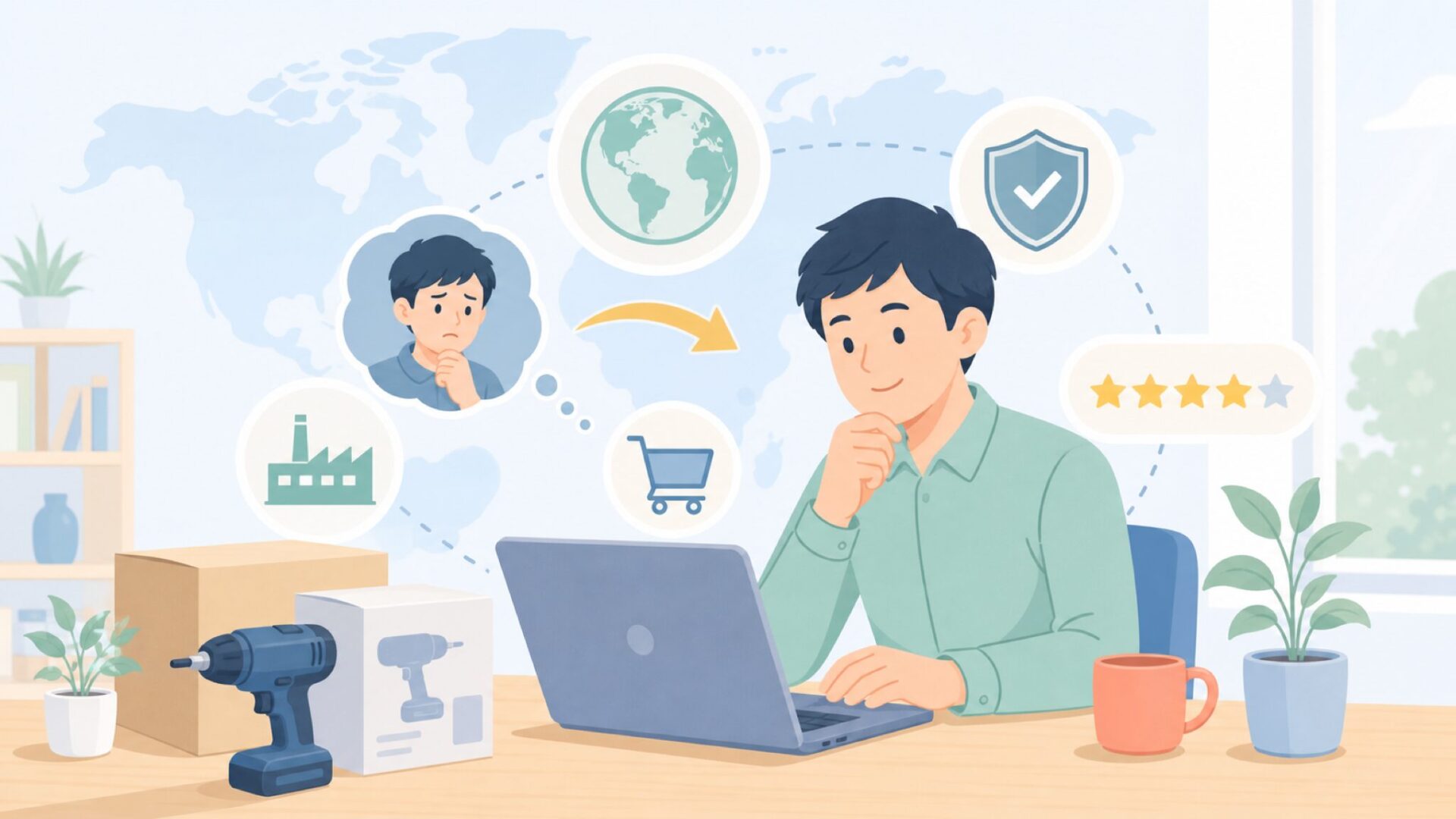 Ozitoの日本での買い方と保証・バッテリー互換を表すイラスト