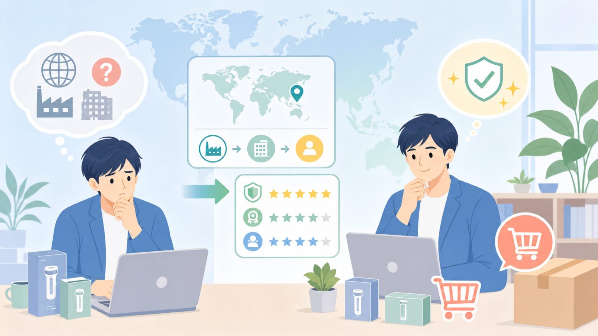 Work Sharpの代表的な製品ラインと用途を表すイラスト