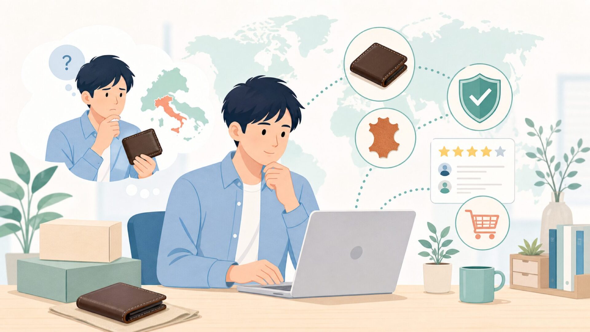 RafiCaroの価格帯とコスパを冷静に見極めるを表すイラスト