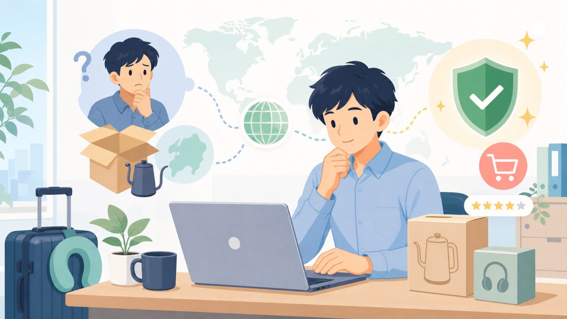Travelproならではの機能と耐久性の秘密を表すイラスト
