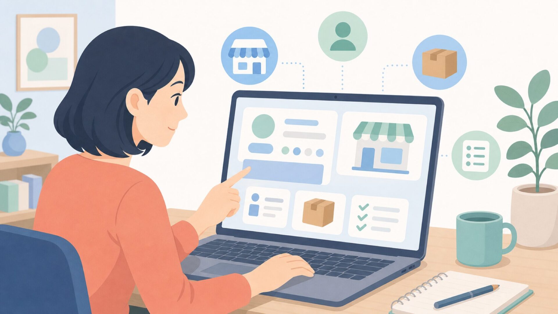 Amazon販売者情報を確認する画面のイラスト