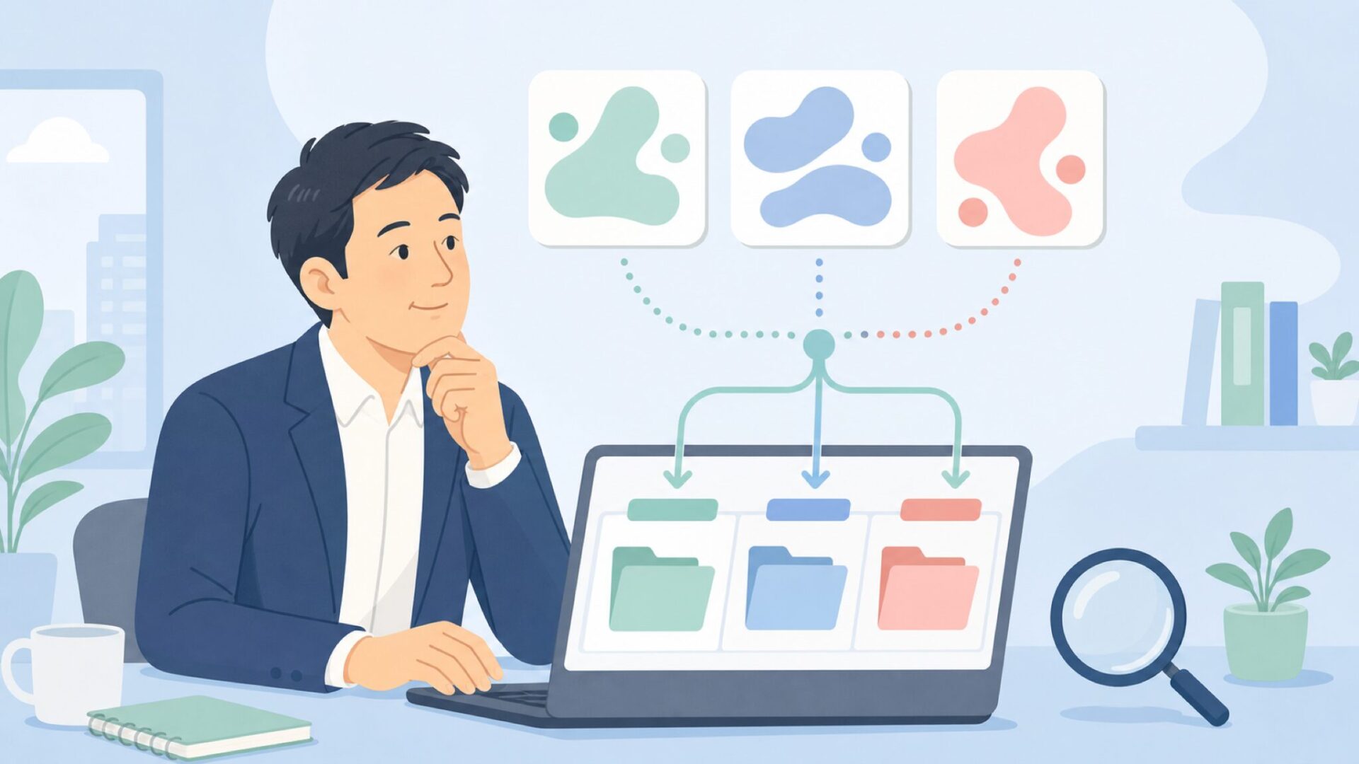 似たブランド名を整理する人物