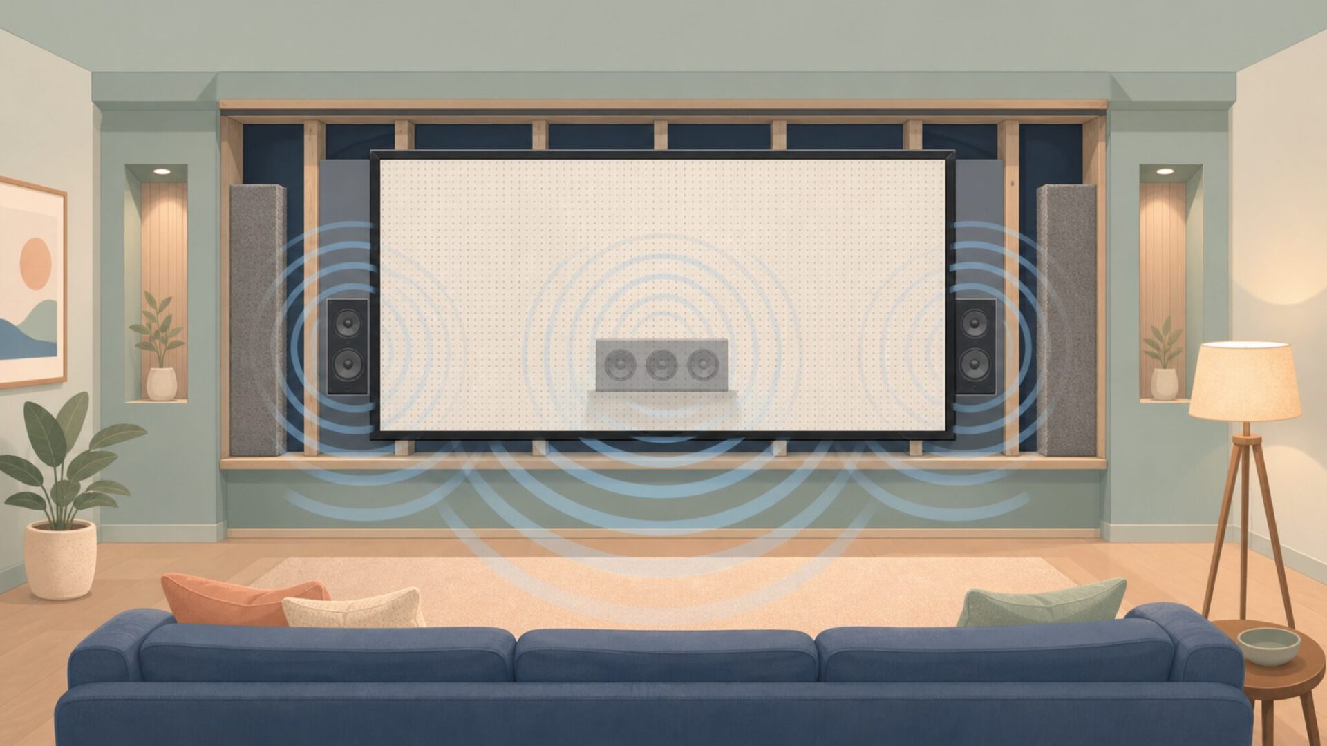 サウンドスクリーンの音響透過構造を表すイラスト