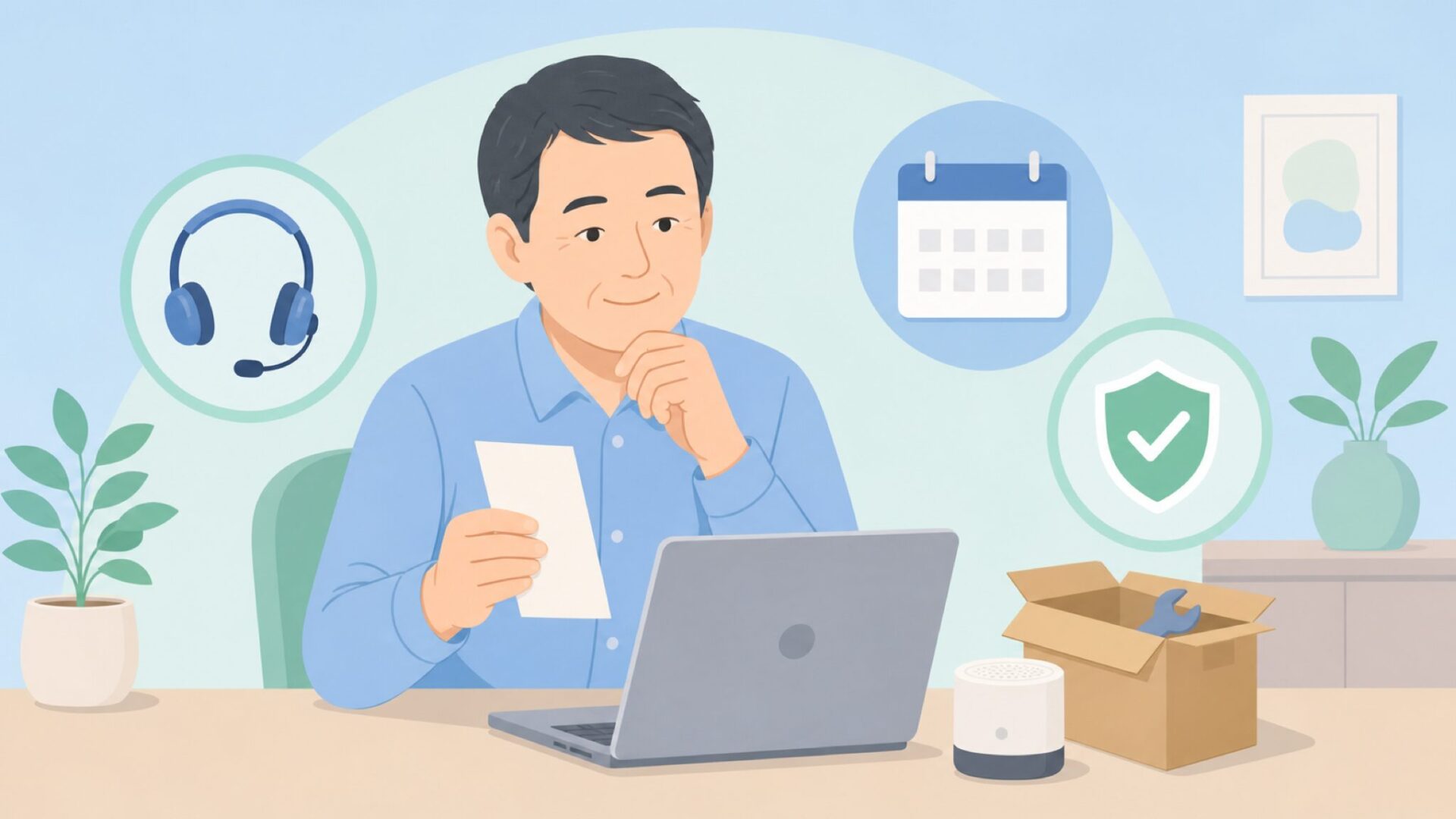 保証やサポート内容を確認する購入者