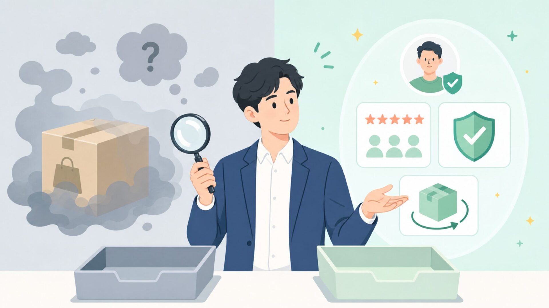 怪しさの理由を整理して確認する様子