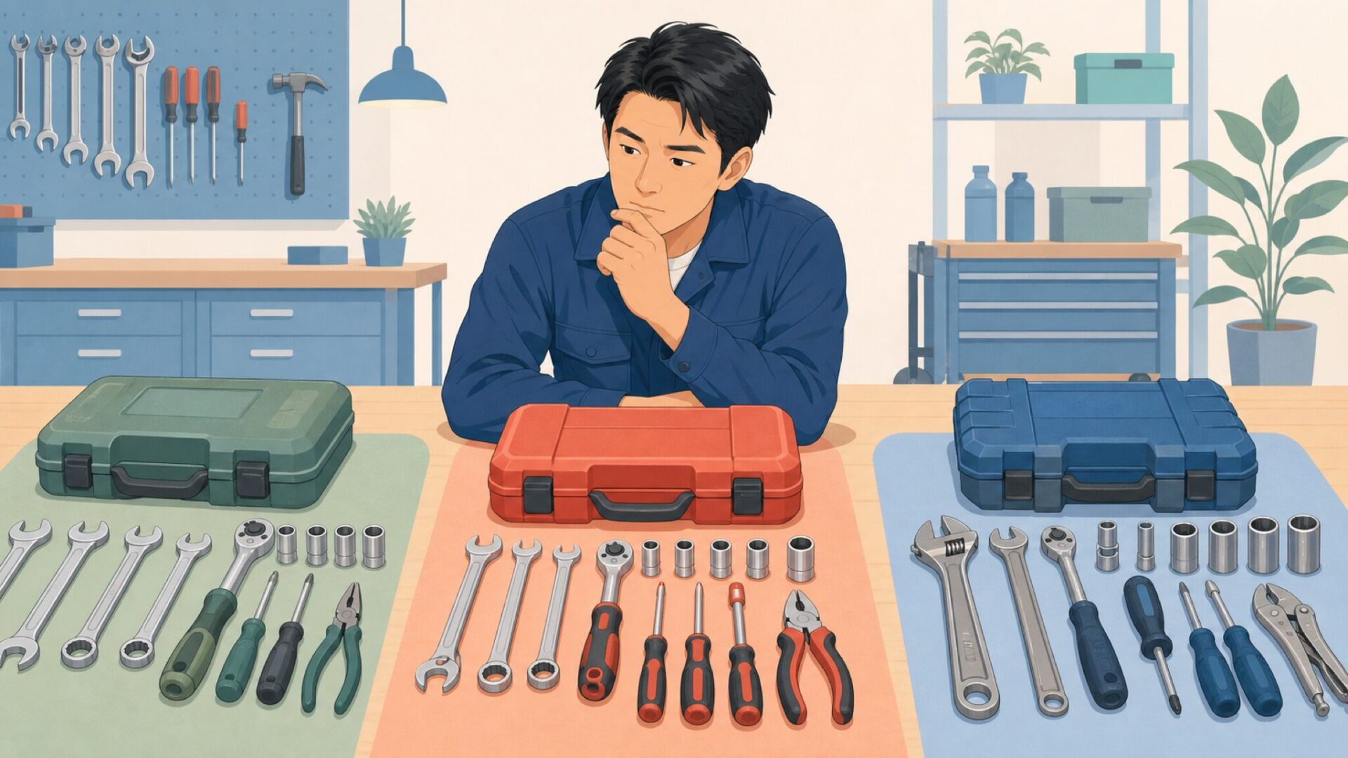 海外工具ブランドを比較して選ぶイラスト
