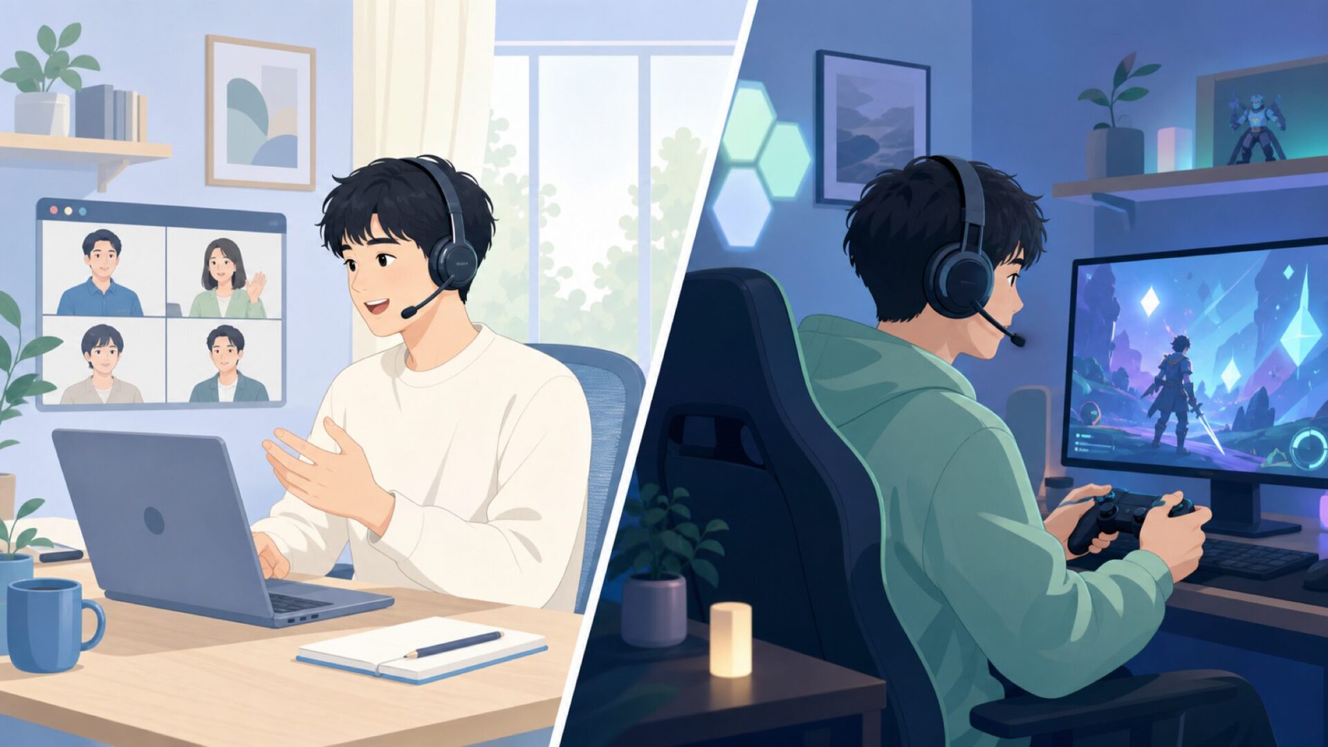 在宅ワークとゲーミングを兼用する利用シーン