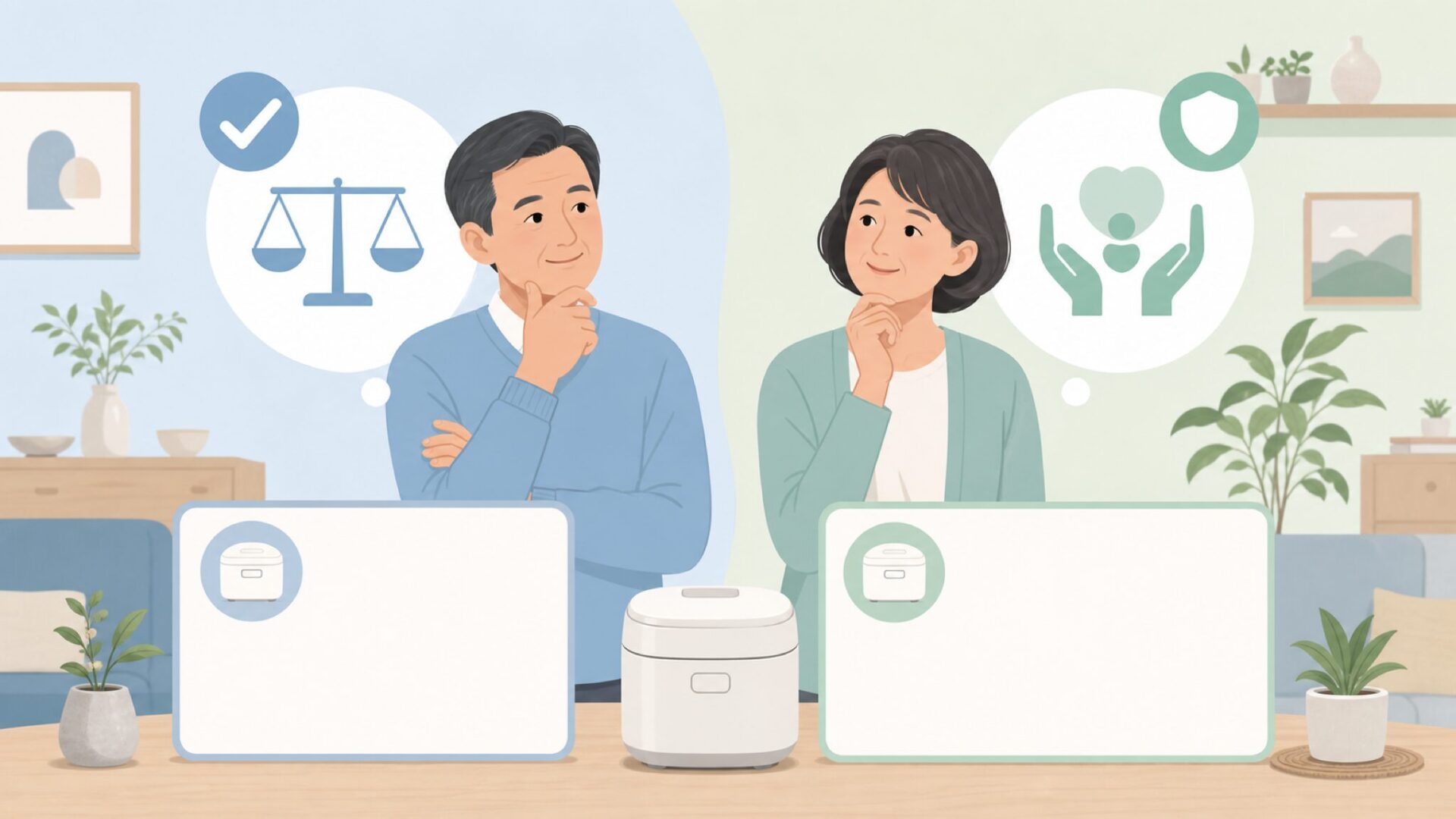 自分に合う家電ブランドか判断する様子