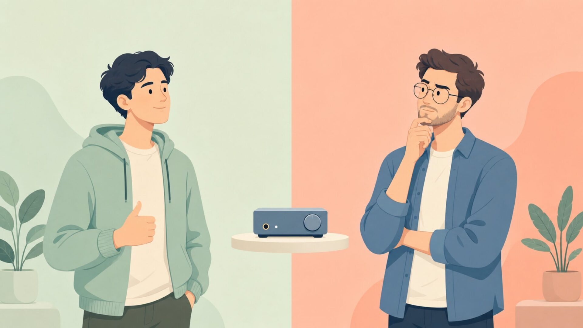 向き不向きを表す2人のユーザーのイラスト