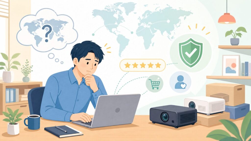 TOPTROはどこの国のメーカー？信頼できるブランドか実態調査と人気モデル解説の要点を表すイラスト