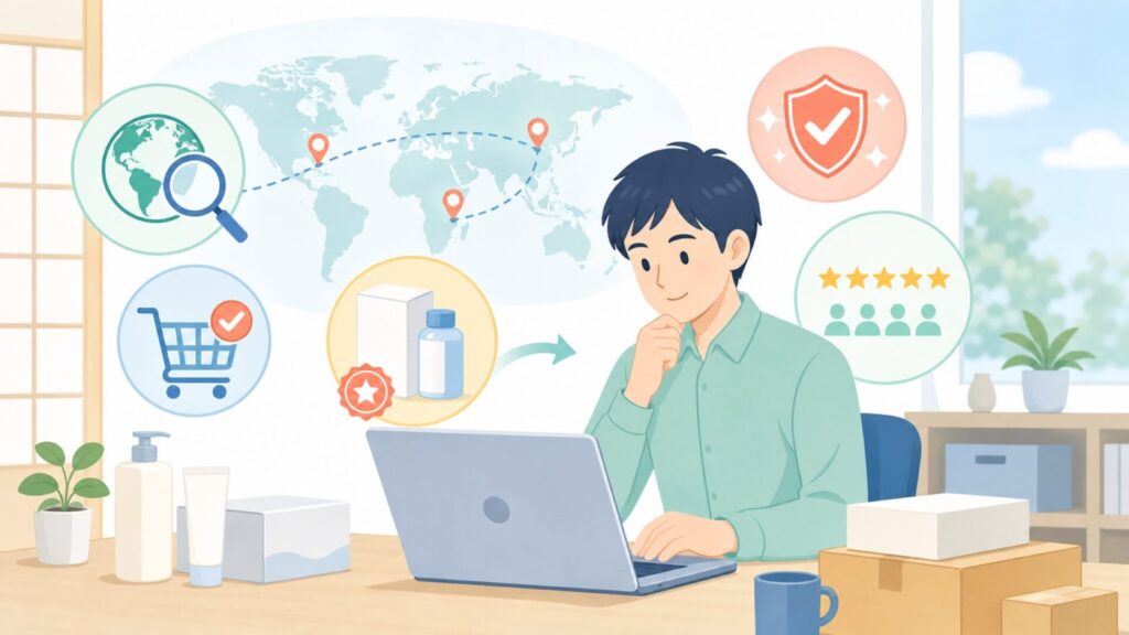 WellToBeはどこの国のブランド？製造国・品質・安全性を徹底解説の要点を表すイラスト