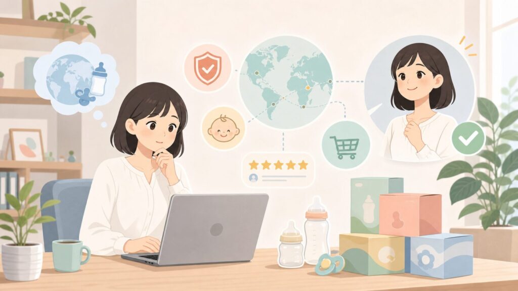 Tommee Tippeeはどこの国？英国60年の実績と安全性まで解説の要点を表すイラスト