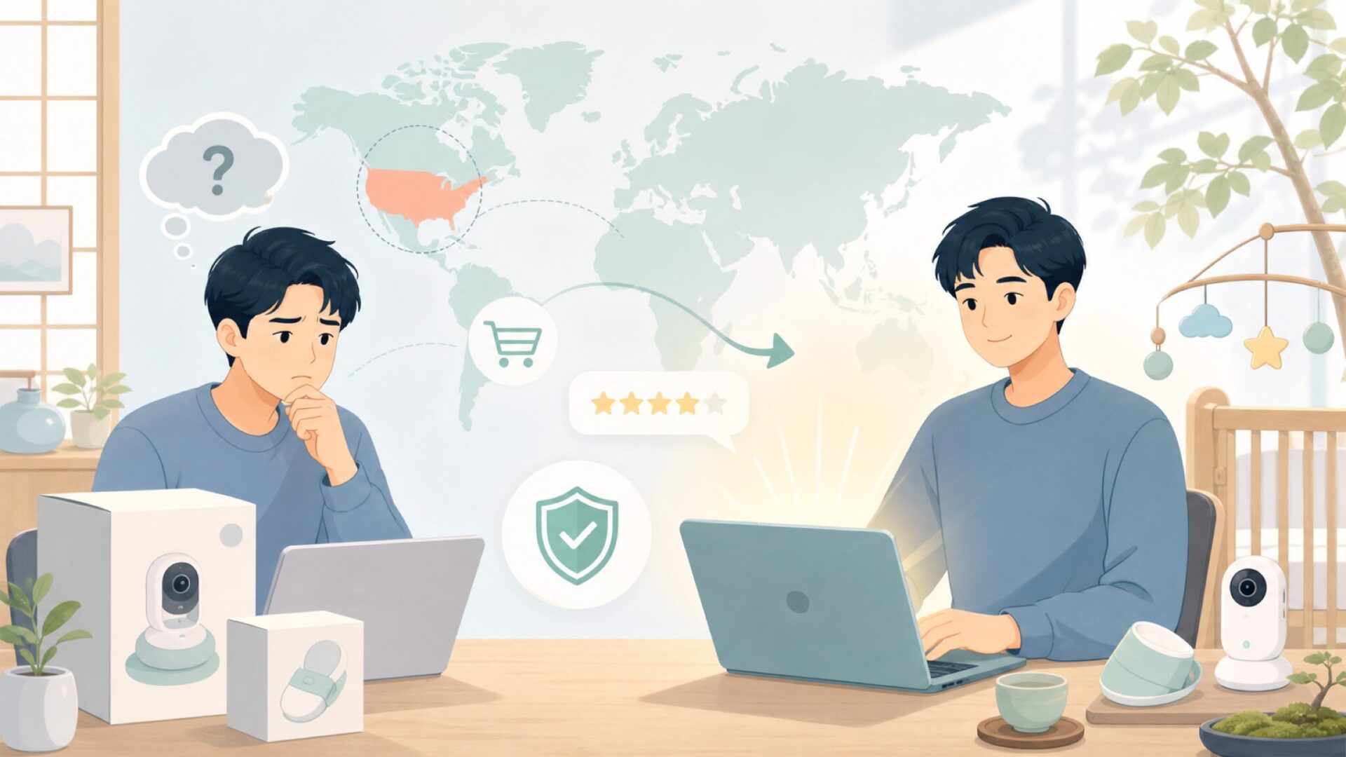 Owletはどこの国？ユタ州発・FDA基準で赤ちゃんを守るブランドの要点を表すイラスト