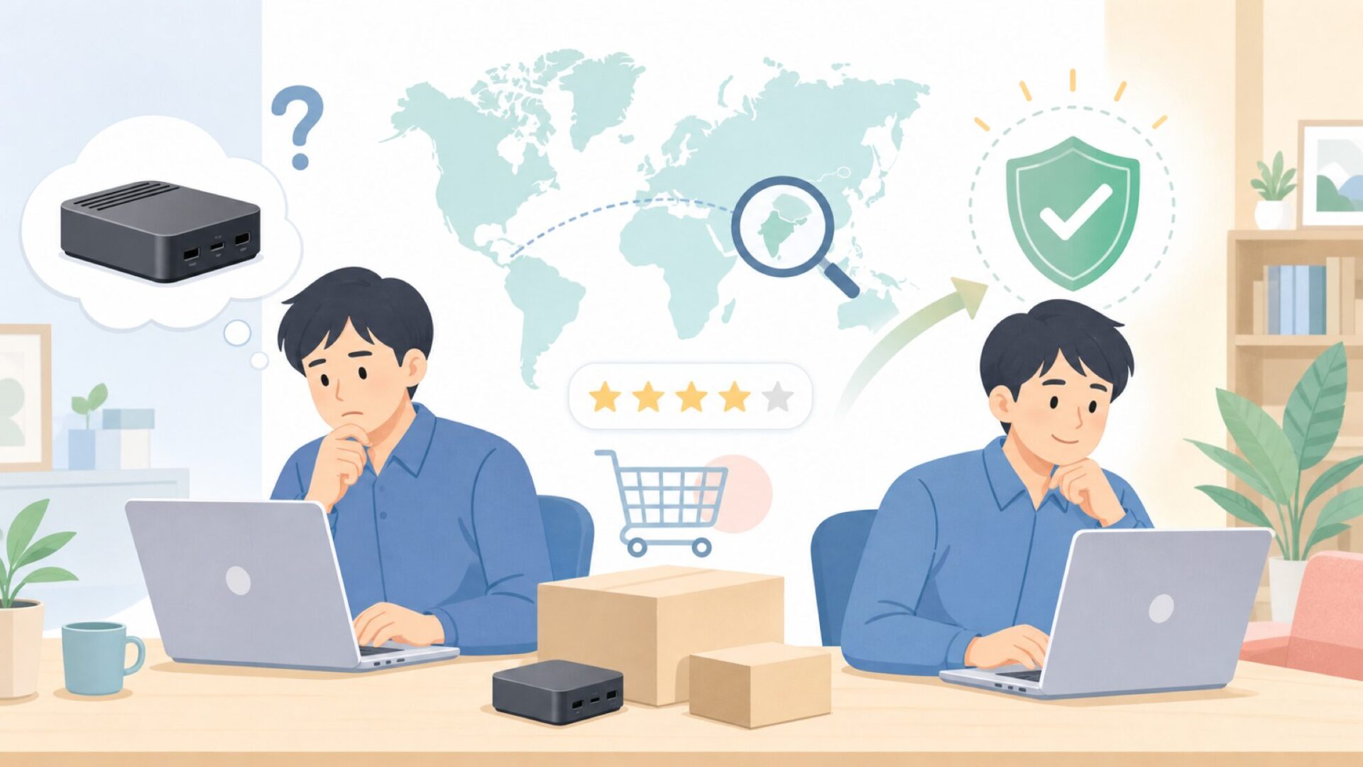 FLIRCはどこの国？アメリカ発ガジェットの正体と安心して買う全知識の要点を表すイラスト