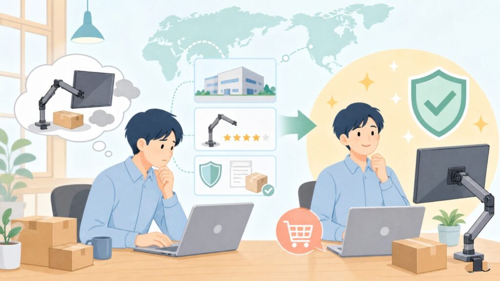 HumanCentricはどこの国？運営会社と品質・保証まで購入前に確認の要点を表すイラスト