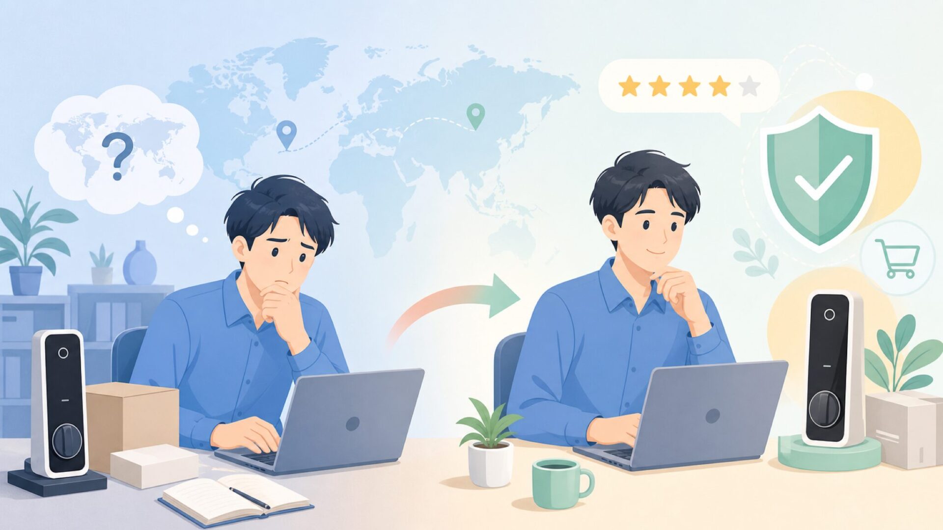 Locklyはどこの国？米シリコンバレー発スマートロックの正体の要点を表すイラスト