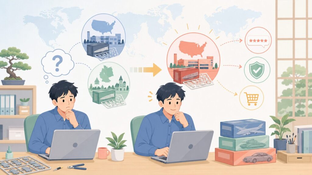 Revellはどこの国？アメリカ発祥とドイツレベルの関係を一気に解説の要点を表すイラスト