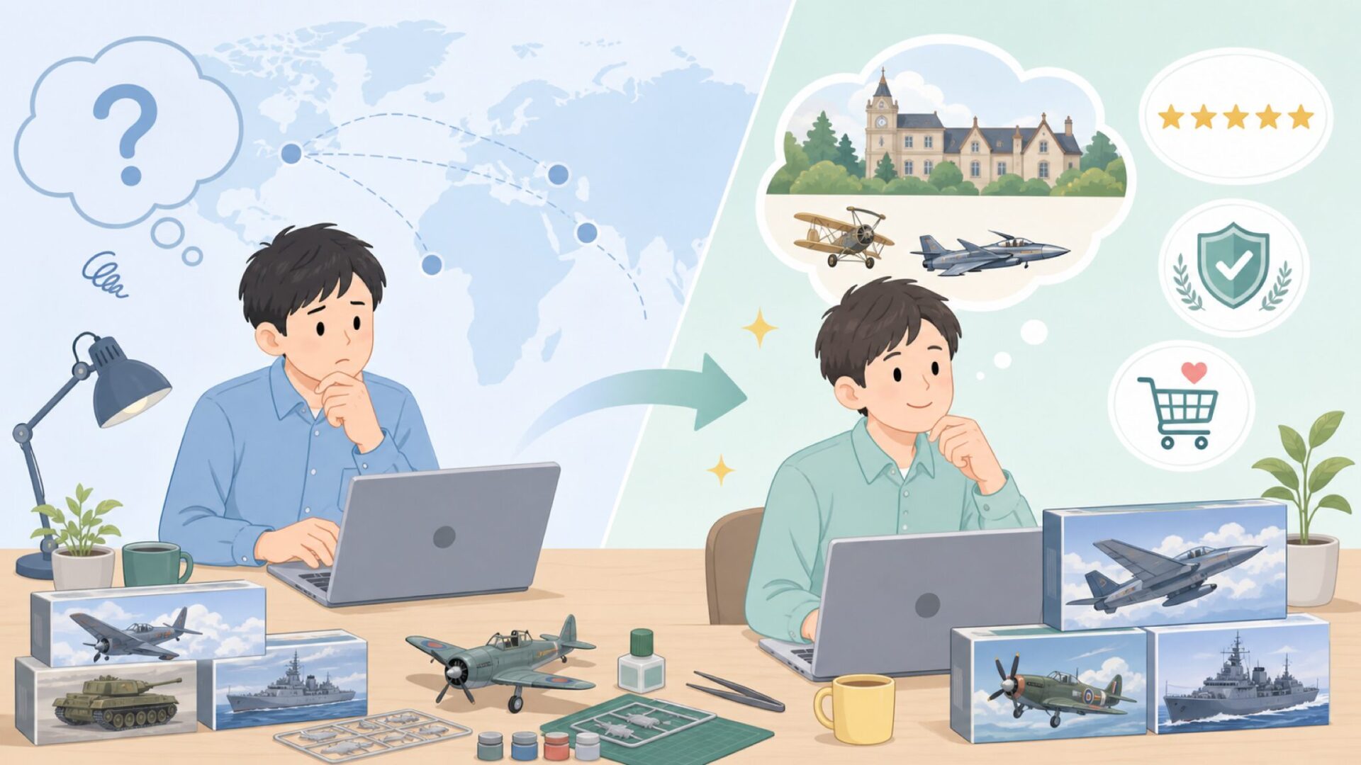Airfixはどこの国？イギリス老舗プラモの数奇な歴史と実力の要点を表すイラスト