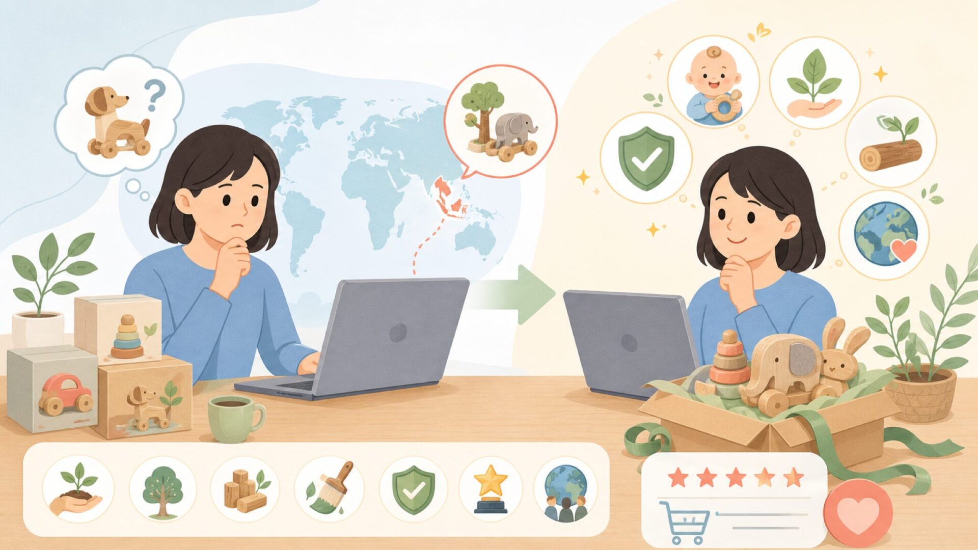 PlanToysはどこの国？タイ発なのに世界が認める安心の理由を全解説の要点を表すイラスト