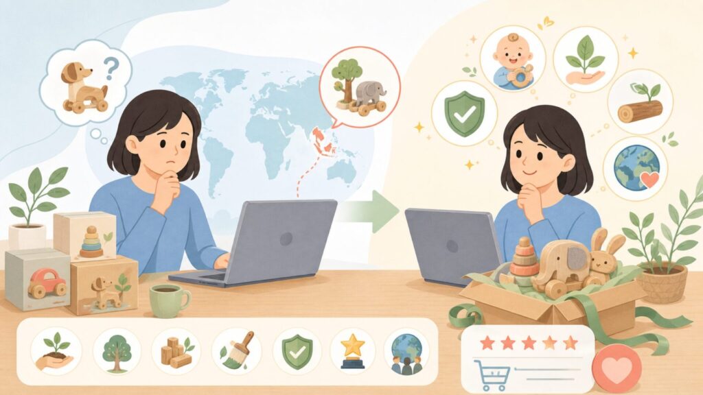 PlanToysはどこの国？タイ発なのに世界が認める安心の理由を全解説の要点を表すイラスト