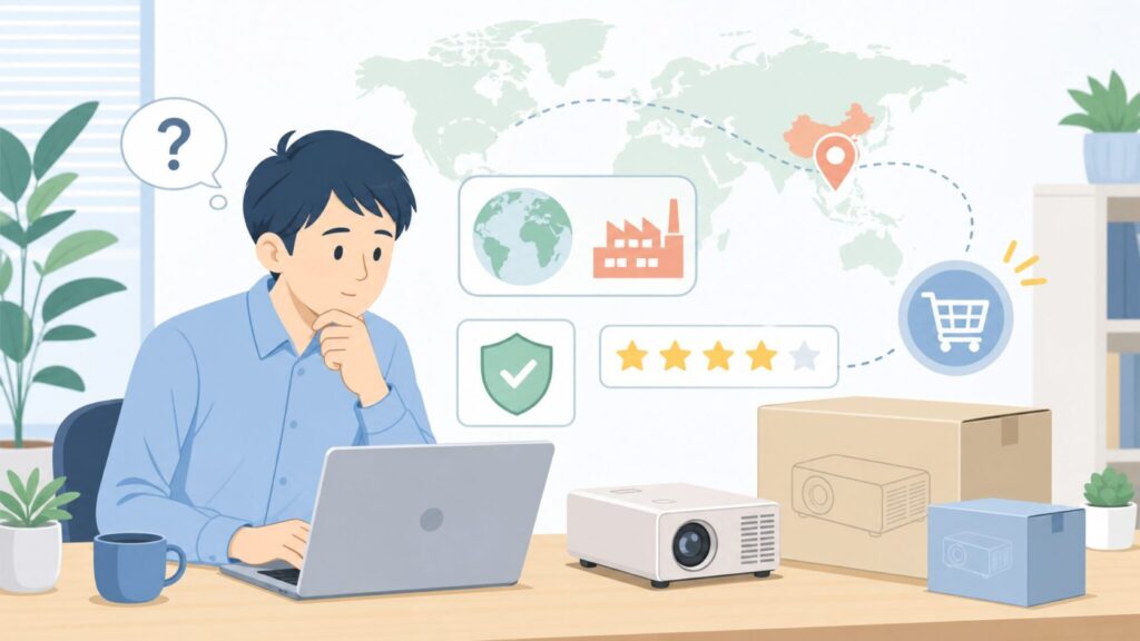 ONOAYOはどこの国のブランド？中国深圳の実態と買う前に知りたい評判まとめの要点を表すイラスト